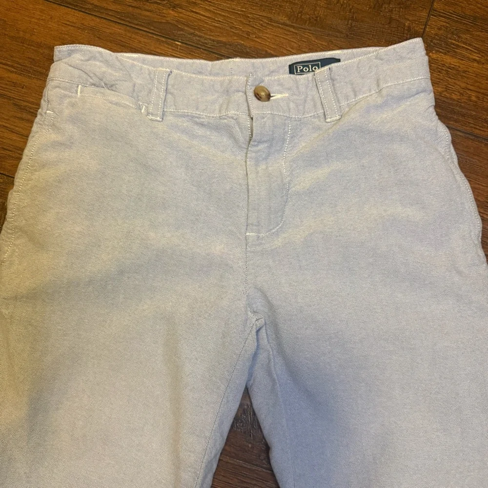 Ralph Lauren Boys Size 10 Light Blue Chino Dress Pants 100% cotton Preppy Casual